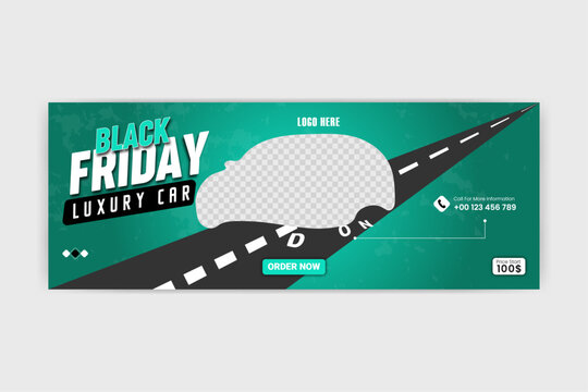 Luxury social media post design template. black friday sale car facebook cover.