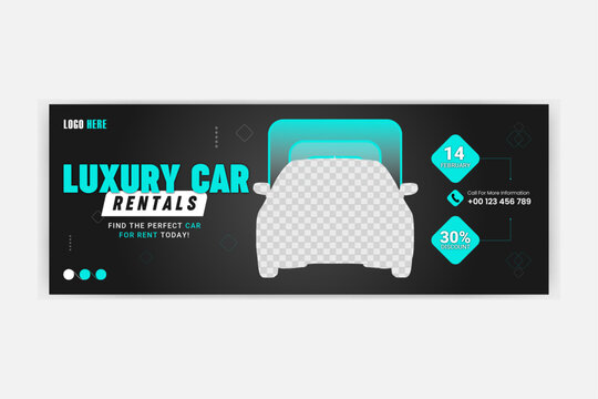 Luxury social media post design template. black friday sale car facebook cover.