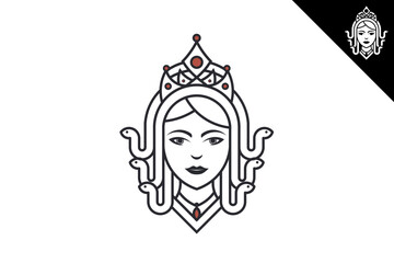 Queen Medusa's logo, a form of mythological creature suitable for any brand