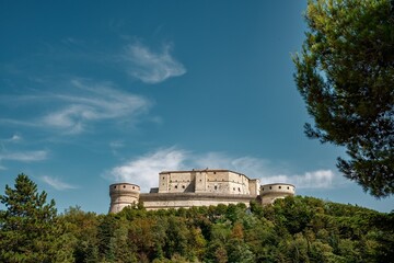Fototapeta na wymiar View of San Leo castle in Emilia Romagna region, Italy