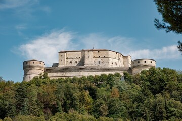 View of San Leo castle in Emilia Romagna region,  Italy