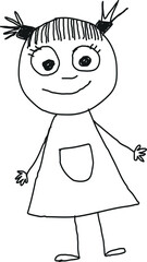 simple black and white emo doll