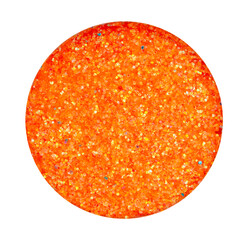 Bright cosmetic glitters top view isolated on white background