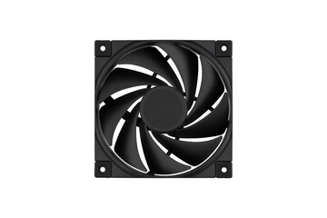 CPU cooler on a white background. Air cooling cooler of a personal computer processor close-up on a...