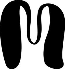 Display liquid vector font letter M alphabet. capital letter Typeface abc element for social media, web design, poster, banner, greeting card