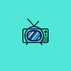 Astronaut TV logo design concept.