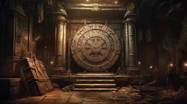 an old secret door in a temple