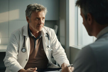 Obraz premium Doctor talks with a patient. AI generated