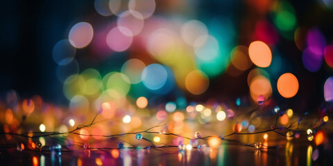 Magical Abstraction: Bokeh Background with Abstract Lights and Background. Generative AI,
