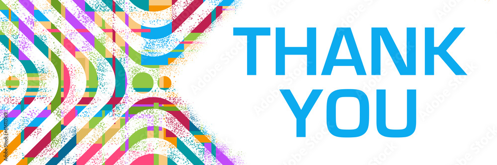 Poster Thank You Colorful Background Rounded Squares Spatter Dots  - Posters