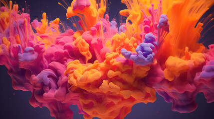 Fototapeta premium Colorful abstract wallpaper with liquid colors, paint and smoke waves, Generated AI 
