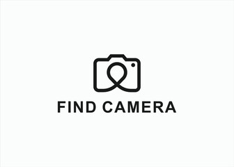 camera location logo design vector silhouette illustration