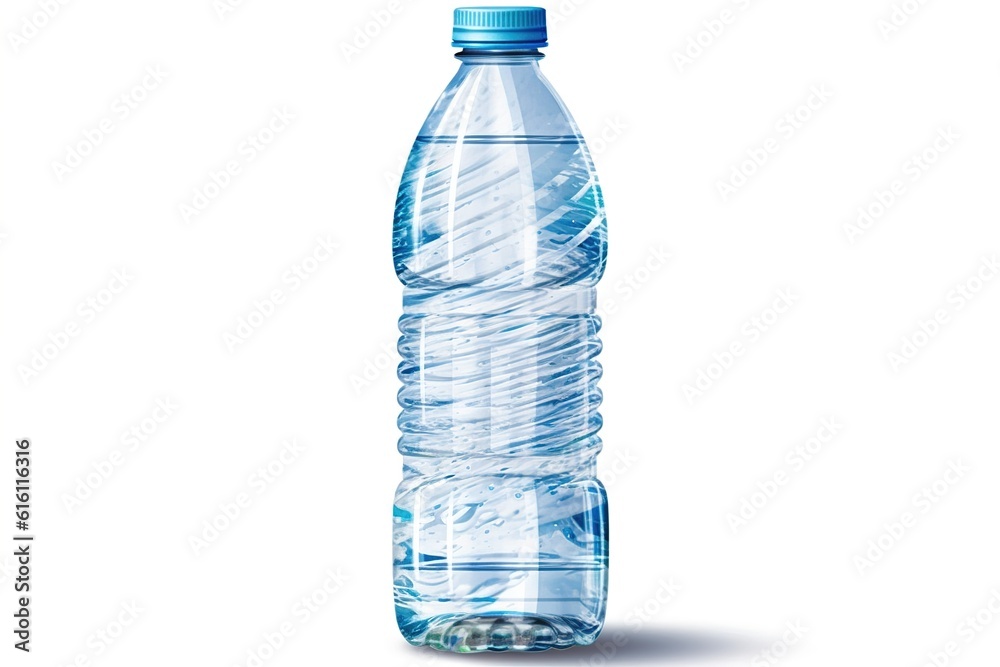 Poster water bottle isolated on white background. generated by ai.