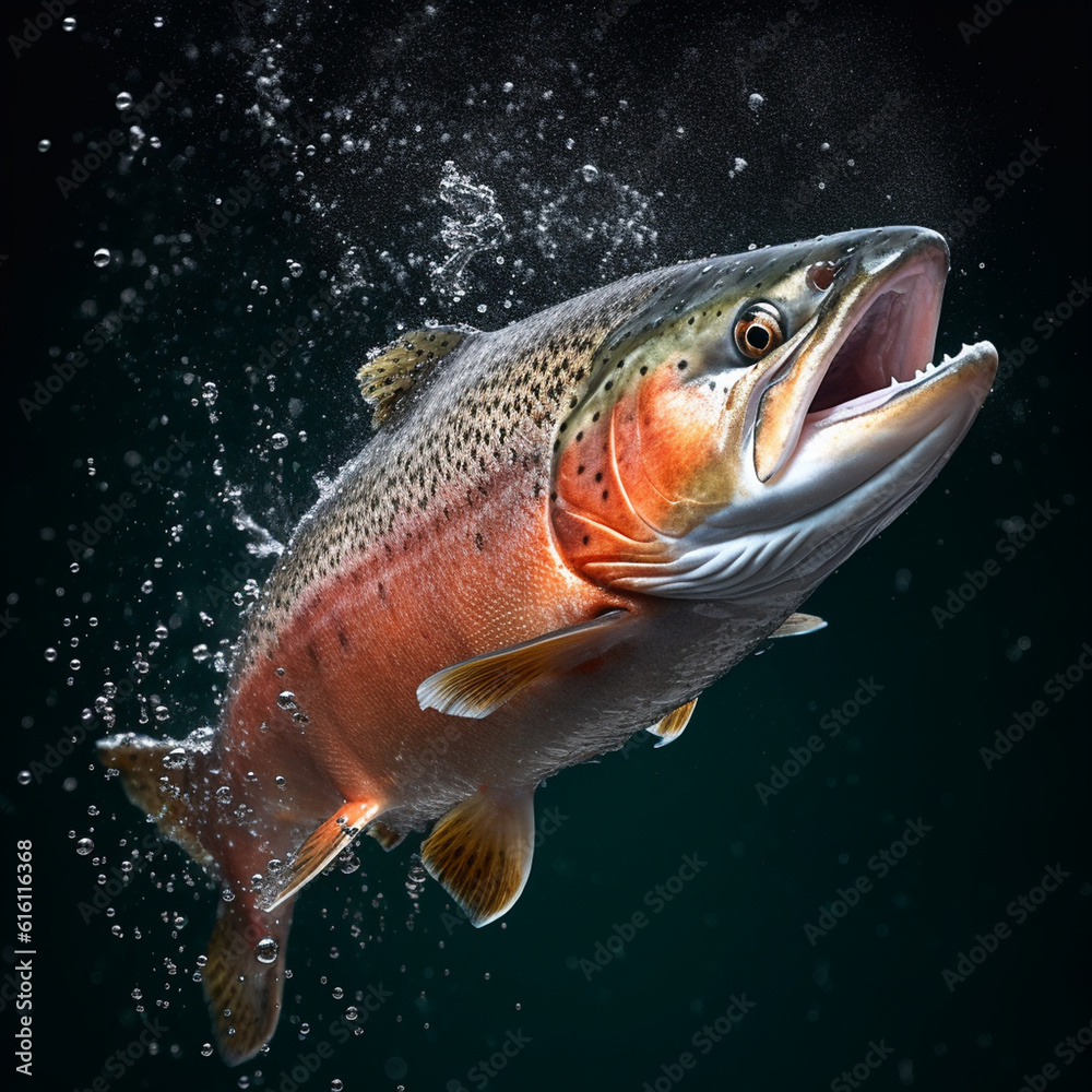 Canvas Prints salmon fish illustration