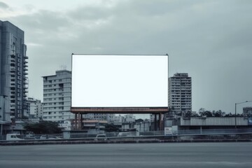 Fototapeta na wymiar Empty advertisement white billboard. Generative AI