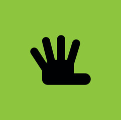 Obraz premium Five Fingers Hand Sign. Cartoon Style. - vector