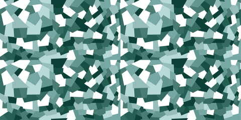 Battered mosaic, repeating pattern with green flowers. For print and stylish design.