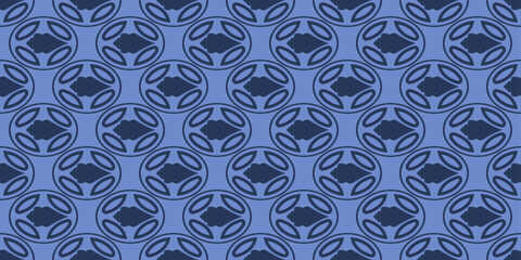 Blue background with repeating circles, patterned and repeating. For print and stylish design.