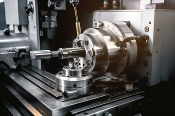 Fototapeta na wymiar Cutting-edge machinery operating within a manufacturing facility. Generative AI