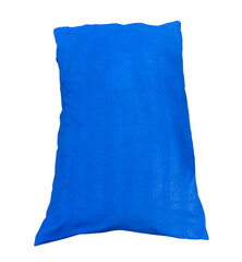 Beautiful blue pillow isolated on white background with clipping path. in png file format