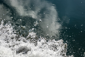 Water moving with reflections and splashes 