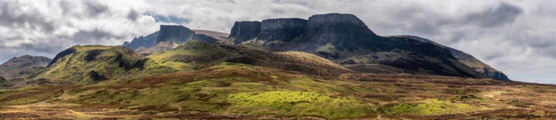 Stunning panorama, view of Scottish landscape, Highlands, Scotland, Isle of Sky