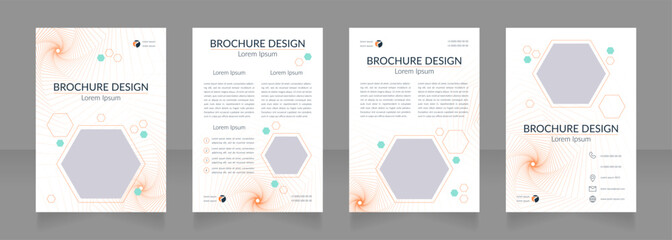 Studying space and time technology blank brochure design. Template set with copy space for text. Premade corporate reports collection. Editable 4 paper pages. Lato Regular, Light fonts used © bsd studio