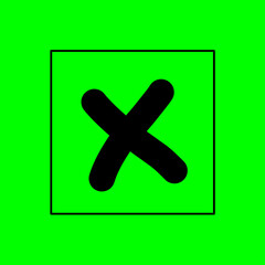 Obraz premium A simple letter X design inside the square box isolated on green background for green screen effect. Lettering. Alphabetical order. 