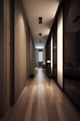 Classic style hallway interior in luxury house. AI generated