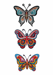 Fototapeta na wymiar Butterfly Gallery Printable Art, Farmhouse Decor, Butterfly Wall Art, Butterfly Art Set, Instant Download