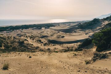 Fototapeta na wymiar Patara dunes in sunset light. Turkiye.