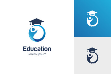 Graduate hat and college student logo icon design for Education logo design illustration