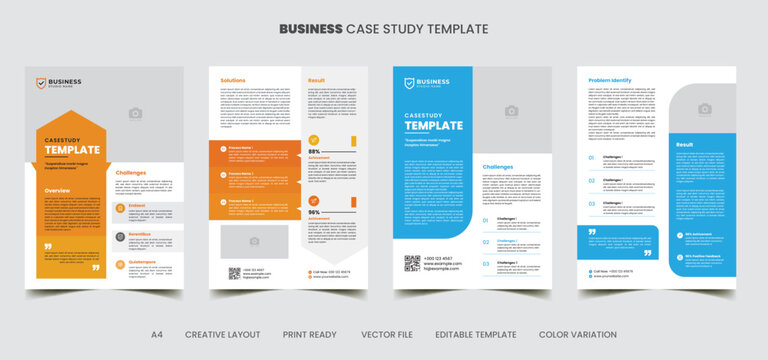 corporate case study template | double side flyer & modern a4 case study booklet flyer and poster template design | case study professional business layout design. 