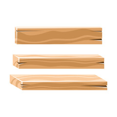Wooden planks isolated on a white background. Vector illustration.