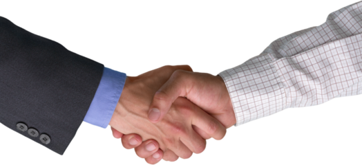 Closeup of Two Businessmen Shaking Hands