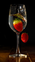 Strawberry with Wine Glass