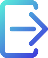 Logout pixel perfect gradient linear ui icon. Finish session. Quit personal account. Messenger security. Line color user interface symbol. Modern style pictogram. Vector isolated outline illustration