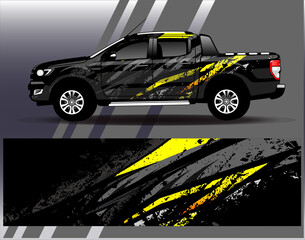 Car wrap design vector.Graphic abstract stripe racing background designs for vehicle, rally, race, adventure and car racing livery