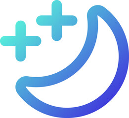 Sleep mode pixel perfect gradient linear ui icon. Shift to silent mode. Do not disturb. Line color user interface symbol. Modern style pictogram. Vector isolated outline illustration