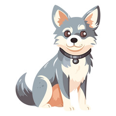 Lively and Lovable: 2D Artwork Showcasing a Charming Alaskan Klee Kai