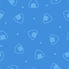 Blue seamless pattern with blue onigiri balls