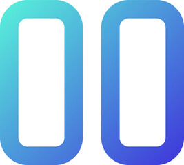 Pause pixel perfect gradient linear ui icon. Multimedia player control. Stop playing. Line color user interface symbol. Modern style pictogram. Vector isolated outline illustration