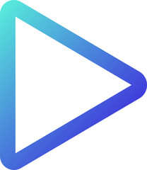 Play pixel perfect gradient linear ui icon. Multimedia player control. Start music and video playing. Line color user interface symbol. Modern style pictogram. Vector isolated outline illustration