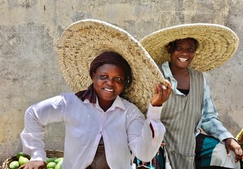 Two funny market woman in africa
