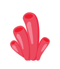 Cute Coral for Seascape Ocean Doodle Cartoon Animated Vector Illustration