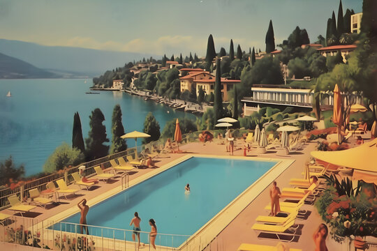  retro postcard from summer italy 1960 vintage vibes ai generated art