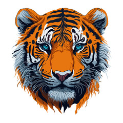Naklejka premium Detailed tiger head illustration (Generative AI)