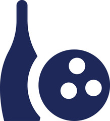 Bowling equipment black glyph ui icon. Team sports game. Active hobby. User interface design. Silhouette symbol on white space. Solid pictogram for web, mobile. Isolated vector illustration