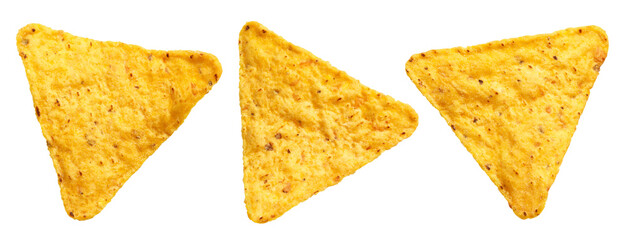 Set of mexican nachos chips cut out - obrazy, fototapety, plakaty