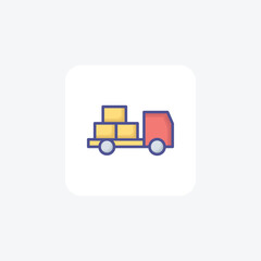 A Creative Collection of Flat icon Illustrating Free Shipping and Delivery 
